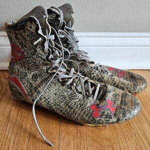 Under Armour Alter Ego Superman Cleats Mens 11 Clutchfit Force RARE High Top